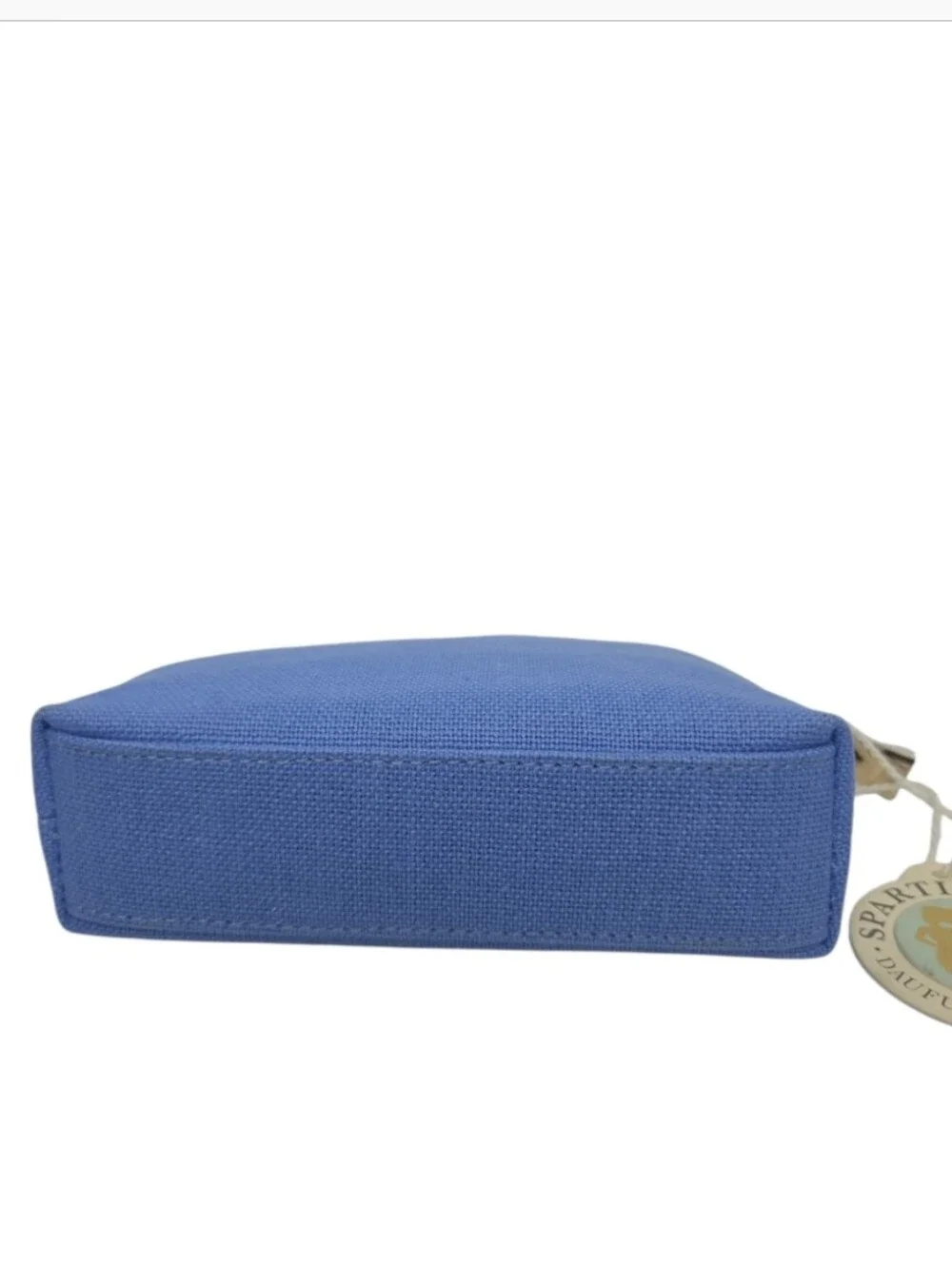 Spartina 449 Small Blue Cosmetic Case Gold Metallic Embroidered Crab NEW